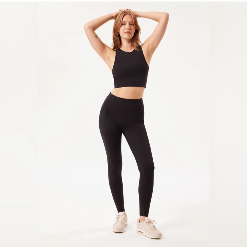 Girlfriend Collective Womens Medium Pocket Leggings Black Ankle Leggings